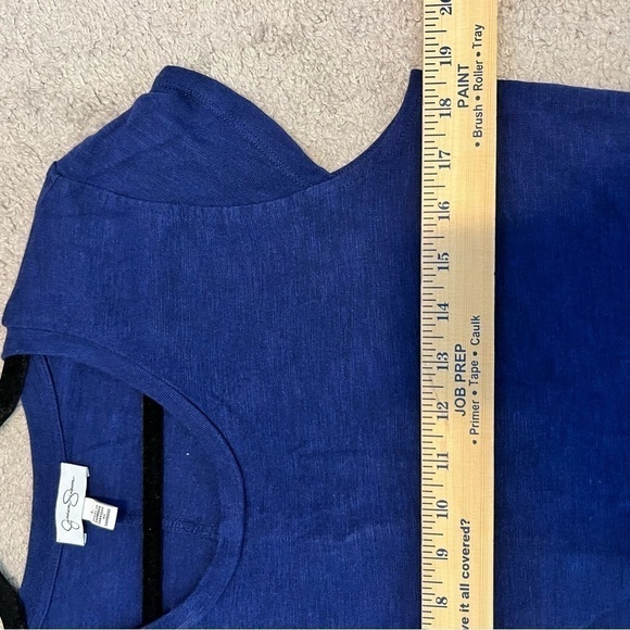 Jessica Simpson Midi Dress womens size large Maritime Blue Long side slits comfy - Picture 9 of 9